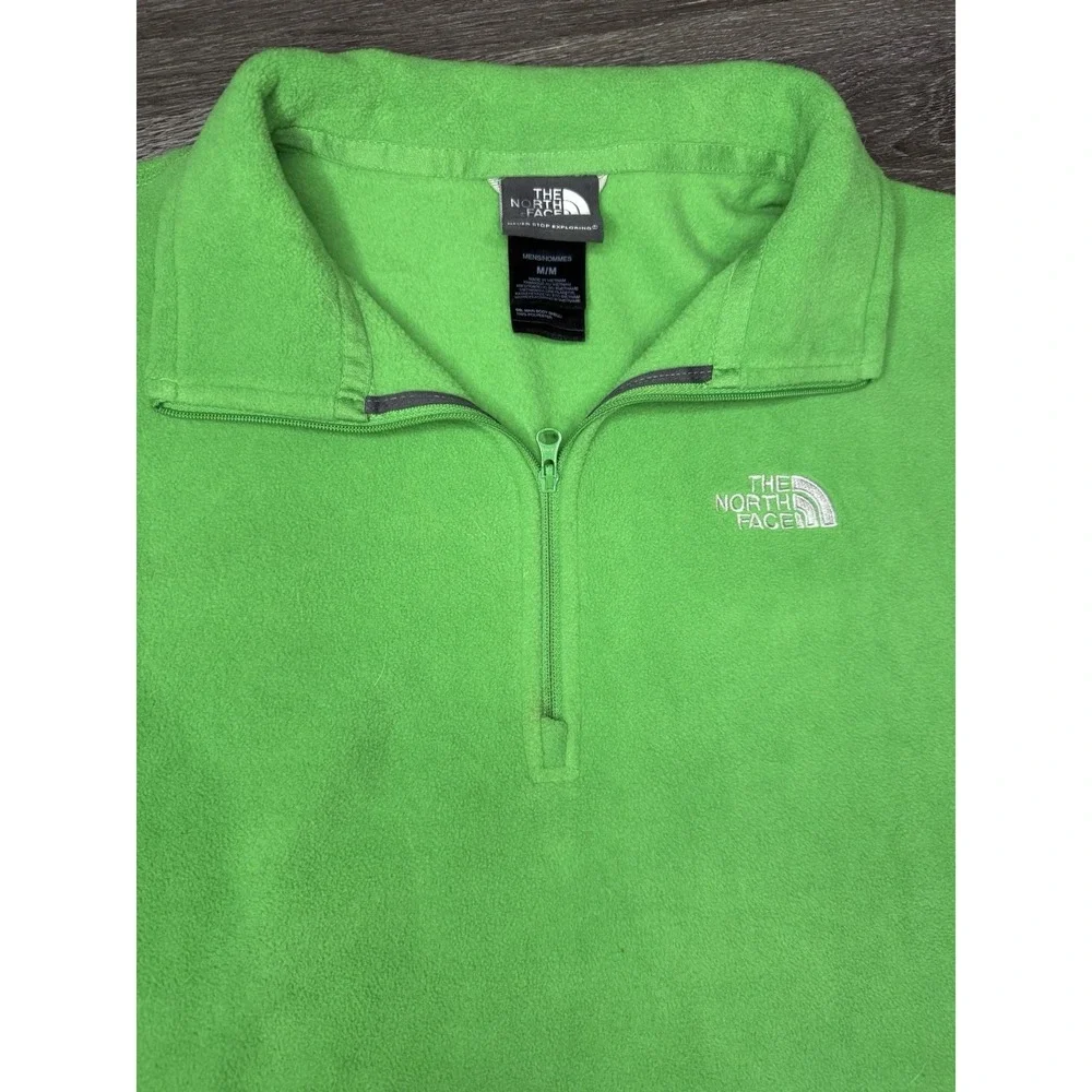 The North Face Sweater Mens M Green Fleece Quarter Zip Sweatshirt‎ Long Sleeve